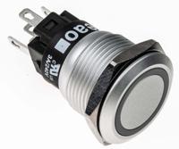82-55511134 EAO 82 Series Illuminated Push Button Switch, Momentary, Panel Mount, 19mm Cutout, SPDT, Green LED, 240V, IP65, IP67