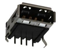 67643-2911 Molex Right Angle, Panel Mount, Socket- Single Port Type A USB Connector