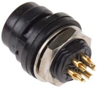 hr30-6r-6p71 Hirose Circular Connector, 6 Contacts, Panel, Miniature Connector, Socket, Female, IP67, IP68, HR30 Series