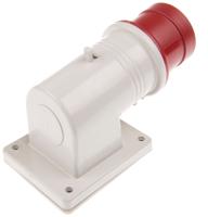 2421696 Scame IP44 Red Wall Mount 3P + E Right Angle Industrial Power Plug, Rated At 16A, 415 V