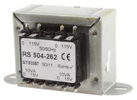 504-262 RS PRO 20VA 2 Output Chassis Mounting Transformer, 15V ac, IEC 61558-2-6