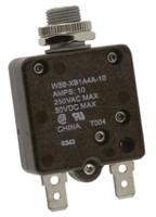 w58-xb1a4a-10 TE Connectivity Thermal Circuit Breaker - W58  Single Pole 50 V dc, 250V ac Voltage Rating, 10A Current Rating