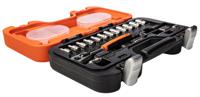 s160 Bahco 16-Piece Metric 1/4 in Standard Socket Set with Ratchet, 6 point