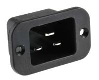 776-9135 RS PRO C20 Panel Mount IEC Connector Male, 20A, 250 V