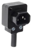 px0685 Bulgin C14 Right Angle Cable Mount IEC Connector Male, 10A, 250 V