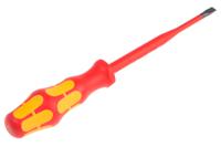 05006442001 Wera Slotted Insulated Screwdriver, 5.5 mm Tip, 125 mm Blade, VDE/1000V, 223 mm Overall