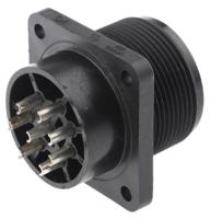 932845100-cm-02-e-20-7-p Hirschmann, CM, Polyamide 8 Way Panel Mount MIL Spec Circular Connector PlugBlack, Socket Contacts,Shell Size 20, Screw