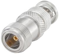 51s153-k00n5 Rosenberger Straight 50Ω RF Adapter BNC Plug to N Socket 10GHz