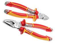 nw860-3k NWS NW860 2-Piece Combination Plier Set, Straight Tip, VDE/1000V, 180 mm Overall