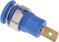 233060-23 Staubli Blue Female Banana Socket, 4 mm Connector, Tab Termination, 32A, 1000V, Gold Plating