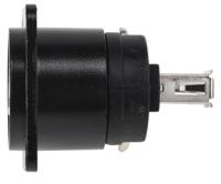 124-6393 RS PRO Straight, Panel Mount, Socket to Socket- Dual Port Type B to A 2.0 USB Connector