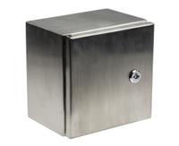 842-8399 RS PRO 304 Stainless Steel Wall Box, IP66, 200 mm x 200 mm x 150mm