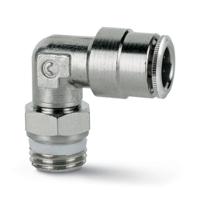 s6520-12-14 Camozzi 6000 Series Swivel Elbow, 12 mm to G 1/4 Male, Threaded-to-Tube Connection Style, S6520 12-1/4