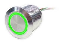 174-8346 RS PRO Capacitive Switch Momentary,Illuminated, Green, IP68 Carbon Steel
