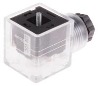 811-8281 RS PRO 2P+E DIN 43650 A, Female Solenoid Valve Connector with Indicator Light, 250 V dc Voltage
