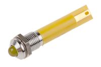 210-557 RS PRO Yellow Panel Mount Indicator, 12V ac, 8mm Mounting Hole Size, Solder Tab Termination
