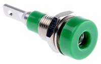230030-25 Staubli Green Female Banana Socket, 2mm Connector, Tab Termination, 10A, 30 V, 60V dc