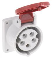 1385 MENNEKES IP44 Red Panel Mount 3P + N + E Industrial Power Socket, Rated At 16A, 400 V