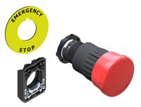 139-968 RS PRO Key Release Emergency Stop Push Button, Panel Mount, 22.5mm Cutout, IP20, IP65