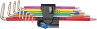 05022689001 Wera 9-Piece Torx Key Set, 8 mm, 9 mm, 10 mm, 15 mm, 20 mm, 25 mm, 27 mm, 30 mm, 40 mm Size, L Shape, Long Arm
