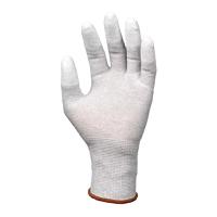 1est800006 Coverguard EUROLITE EST80 White Polyester Work Gloves, Size 6, Polyurethane Coating