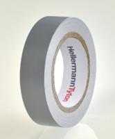 710-00108-htape-flex15-15x10-pvc-gy HellermannTyton HelaTape Flex Grey Electrical Tape, 15mm x 10m