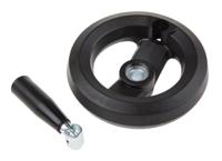 161-2006 RS PRO Black Glass-Fibre Reinforced Technopolymer Hand Wheel, 126mm diameter
