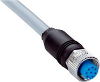 yf2a28-050va6xleax Straight Female M12 to Flying Leads Sensor Actuator Cable, 8 Core 5m Cable