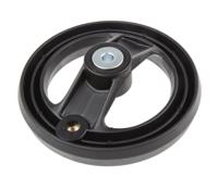 161-1994 RS PRO Black Glass-Fibre Reinforced Technopolymer Hand Wheel, 160mm diameter