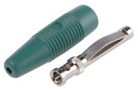 930047104 Hirschmann Test & Measurement Green Male Banana Plug - Solder, 30 V ac, 60 V dc