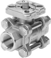 vzba-1-gg-63-t-22-f0405-v4v4t Festo Stainless Steel 2 Way, Ball Valve, Threaded 1in, 25mm, 63bar Operating Pressure