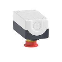 xald328 Schneider Electric Latching, Spring Return Control Station Switch - 2NO, SPST, Polycarbonate, 3 Cutouts, Black, Red,