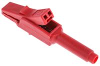 973889101 Hirschmann Test & Measurement Crocodile Clip 4 mm Connection, Bronze Contact, 15A, Red