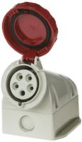5183257t Scame IP66, IP67 Red Wall Mount 3P + N + E Industrial Power Socket, Rated At 32A, 415 V