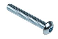 822-9161 RS PRO Bright Zinc Plated Steel Hex Socket Button Screw, ISO 7380, M4 x 25mm