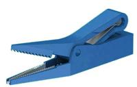 649209-23 Staubli Crocodile Clip 4 mm Connection, Brass Contact, 10A, Blue