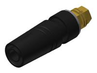 972357700 Hirschmann Test & Measurement Black Female Banana Socket, 4 mm Connector, M4 Thread Termination, 32A, 1000V ac/dc, Gold