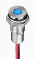 171-3789 RS PRO Blue Panel Mount Indicator, 21.6 → 26.4V dc, 6mm Mounting Hole Size, Lead Wires Termination, IP67