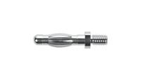 fk-1209-ni Schutzinger Silver Male Banana Plug, 4 mm Connector, M4 Thread Termination, 32A, 33 V ac, 70V dc, Nickel Plating