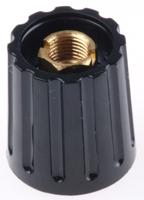 463-8520 RS PRO 14.7mm Black Potentiometer Knob for 3.2mm Shaft Screw Fix