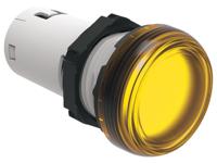 lpmlb5 Lovato, LPML, Panel Mount Yellow LED Pilot Light, 22mm Cutout, IP66, IP67, IP69K, Round, 24V