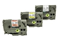 tze-31m3 Brother Black on Red, White, Yellow Label Printer Tape, 8 m Length, 12 mm Width