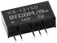 rb-1215d Recom RB DC-DC Converter, ±15V dc/ ±33mA Output, 10.8 → 13.2 V dc Input, 1W, Through Hole, +85°C Max Temp -40°C