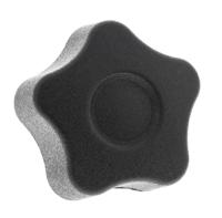 69811 Elesa  Black Multiple Lobes Clamping Knob, M4, Threaded Hole