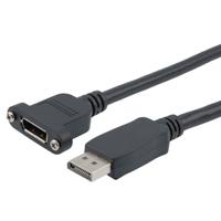 dp20p-mfp-blk-05m L-Com Male DisplayPort to Female DisplayPort, PVC  Cable, 500mm