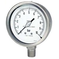 180-006 RS PRO BSP 1/2in Analogue Pressure Gauge 1bar Bottom Entry 100mm Outside Diameter