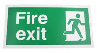 763-1812 Plastic FIRE EXIT, Fire Exit, English, Exit Sign