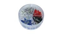 st-1-b-din NEMIQ, ST Insulated Bootlace Ferrule, Black, Blue, Grey, Red, White