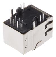 5-6605758-1 Bel-Stewart MagJack Series Female RJ45 Connector, Through Hole, STP Shield Right Angle 1 -Way