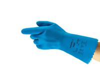 87029090 Ansell Blue Polyamide Nylon Work Gloves, Size 9, Natural Rubber Coating